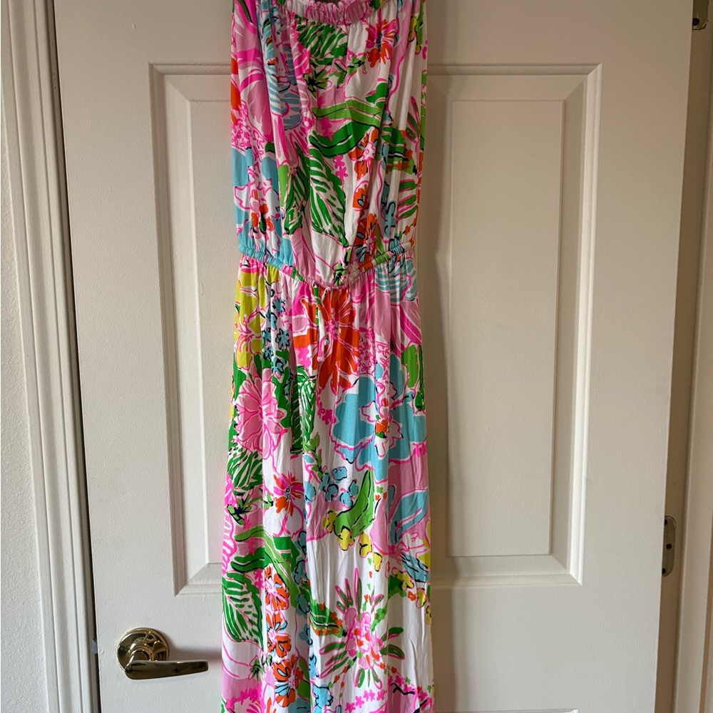 Lilly Pulitzer for Target Strapless Floral Maxi Dress Pink, Green, Blue Size XS